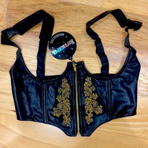 HOROSCOPEZ Bold Beauty Underbust Corset Top & Embroidered Mini Skirt Set - Picture 3 of 13